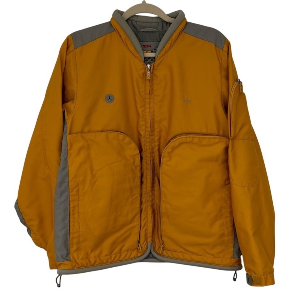 TUMI Utility Travel Jacket‎ Y2K Techwear Outerwear Yellow Gray Men Small
